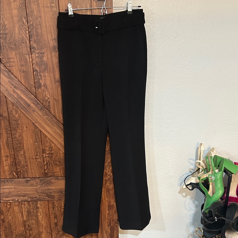 Ann Taylor Black Tailored Straight-Leg Trousers